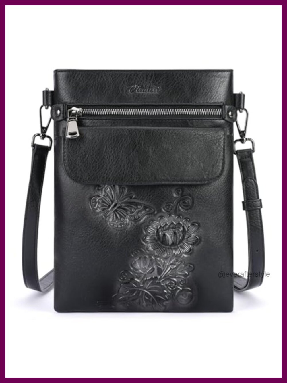 Vegan Leather Small Crossbody Purse Multi Pocket Bag Women